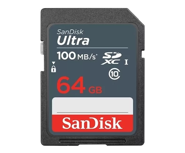 SanDisk 64GB 100MB/S Ultra SDXC C10 Full Hd SD Hafıza Kartı SDSDUNR-064G-GN3IN