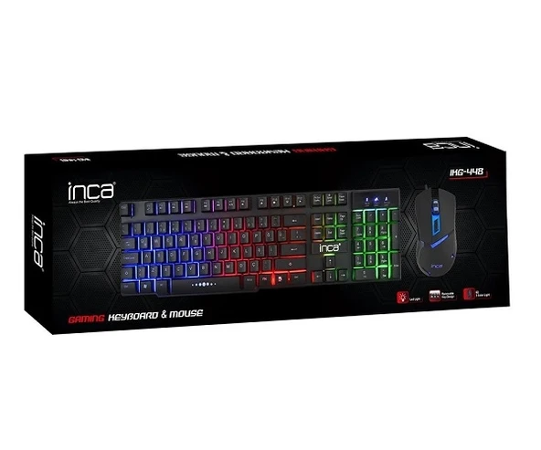İnca IKG-448 Q Türkçe USB Siyah Raınbow Efect Mekanik Hisli Klavye Mouse - 4