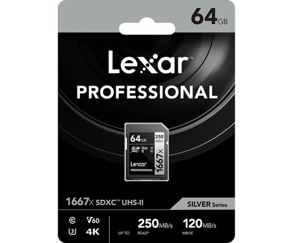 Lexar 64Gb 250Mb/s 1667x C10 V60 U3 UHS-II SDXC 4K Hafıza Kartı - 2