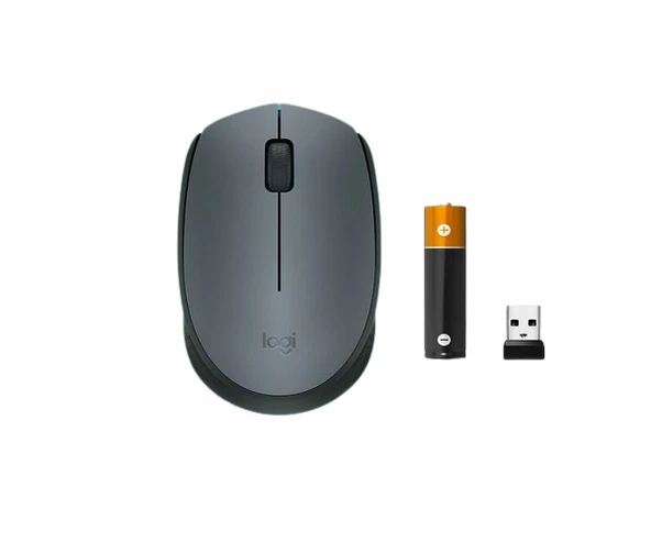 Logitech M170 Nano Alıcılı Kablosuz Siyah-Gri Mouse - 5