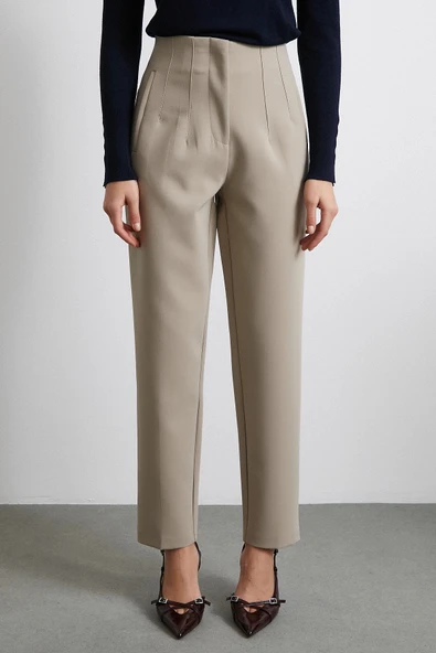 Skinny Kumaş Pantolon Vizon - Resim 4