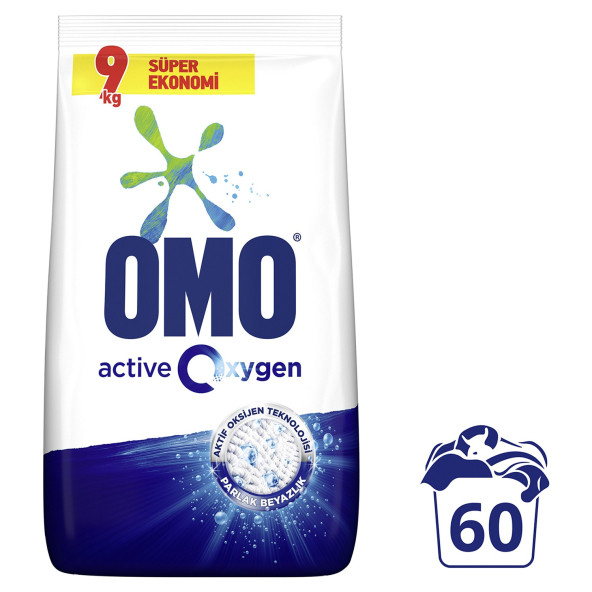Omo Matik Active Oxygen Toz Çamaşır Deterjanı Beyazlar İçin 9 Kg