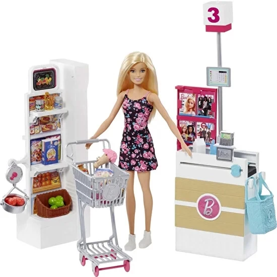 Barbie Süpermarkette Oyun Seti FRP01