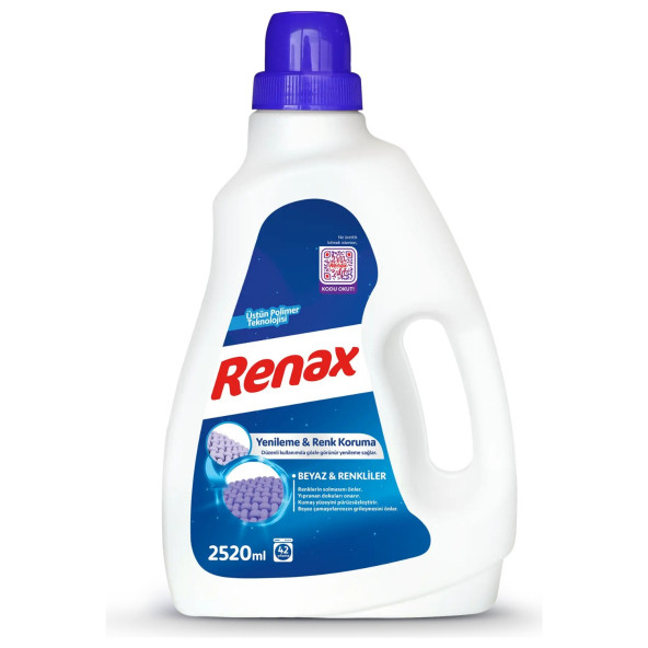 Renax Sıvı Çamaşır Deterjanı Beyaz ve Renkliler 2520 Ml 42 Yıkama