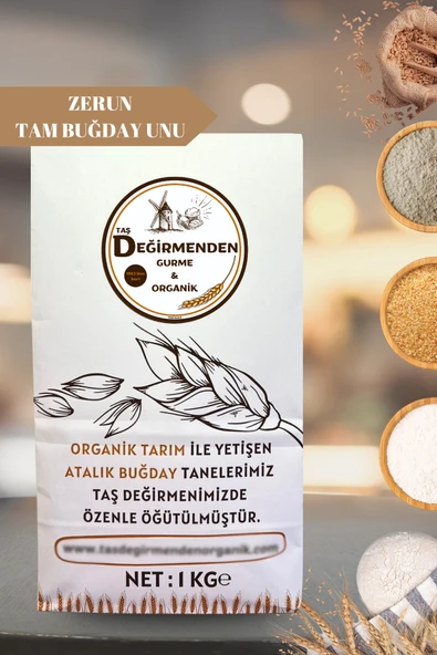 Taş Değirmenden Organik Atalık Zerun Tam Buğday Unu - 1 Kilo ürün görseli 1