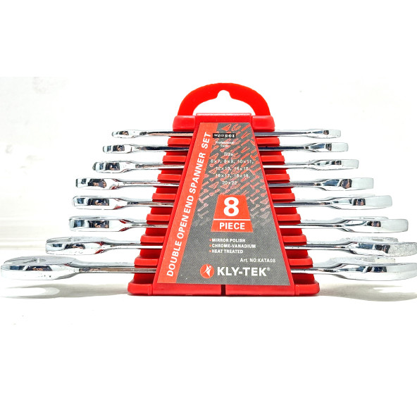 Kly-Tek Çatal Çift Açık Ağız Anahtar Takımı Seti Krom 8 Parça - 2