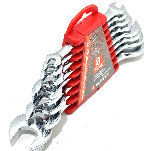 Kly-Tek Çatal Çift Açık Ağız Anahtar Takımı Seti Krom 8 Parça