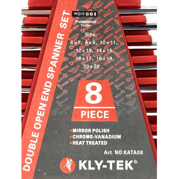 Kly-Tek Çatal Çift Açık Ağız Anahtar Takımı Seti Krom 8 Parça - 4