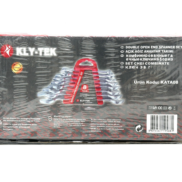 Kly-Tek Çatal Çift Açık Ağız Anahtar Takımı Seti Krom 8 Parça - 5