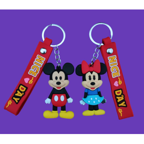 Mickey Mouse Figür Anahtarlık İkili Set ve Çanta Süsü