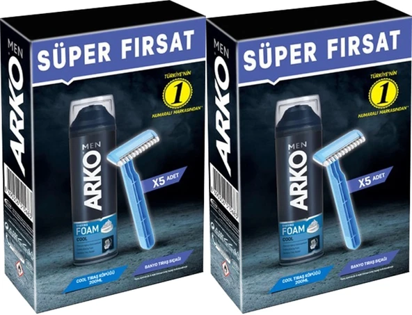 Arko Men Banyo 5 Adet + Cool Köpük Pro 200ML (2 Li Set)