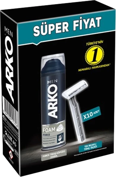 Arko Men Karma Set Traş Bıçağı Klasik (10 Adet)+Banyo Traş Bıçağı(5 Adet)+Traş Köpüğü Set (2 Adet) - 3