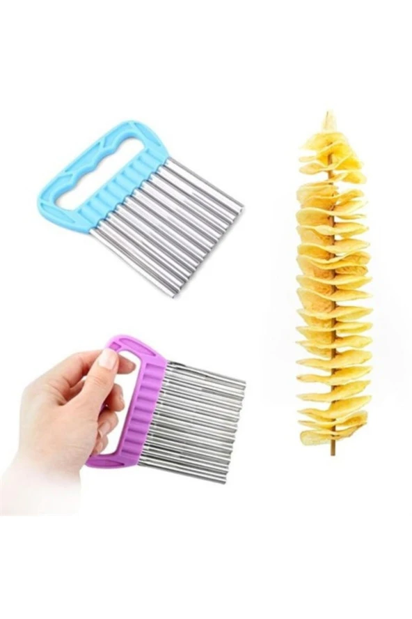 Pratik Patates Meyve Sebze Doğrama Dilimleme Cips Bıçağı - 4