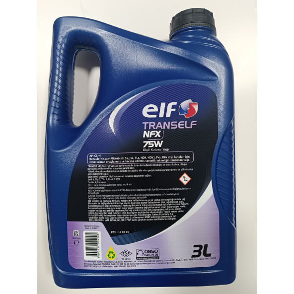 ELF TRANSELF SAE 75W 3 LT ŞANZIMAN YAĞI 2024 ÜRETİM - 2