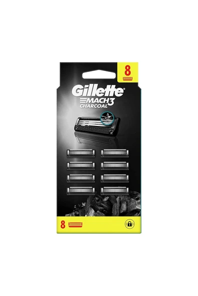 Gillette Mach3 8'Li Bıçak Charcoal ürün görseli