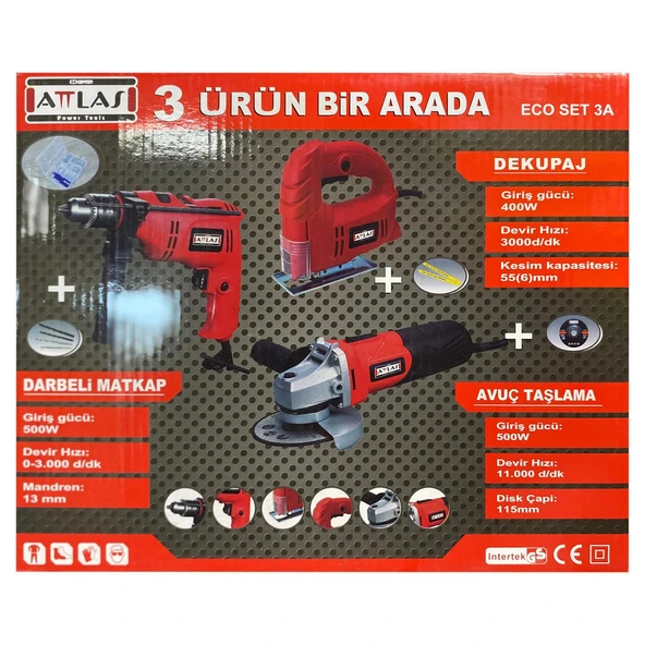 Attlas ECO SET 3A (MATKAP + TASLAMA + DEKUPAJ) Set - A0107009 - 2