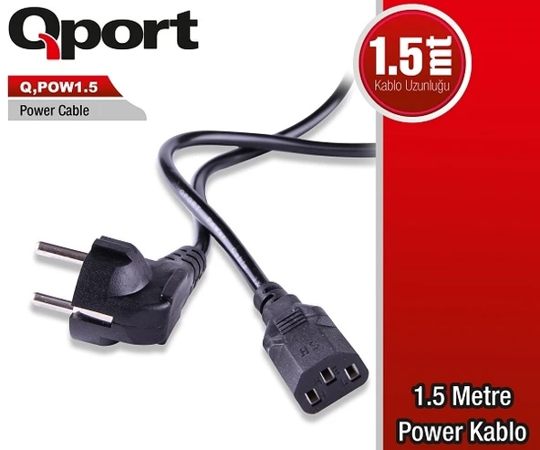 Qport Q-POW1.5 1.5mm PC Power Kablosu - 2