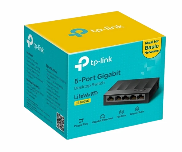 TP-Link LS1005G 5-Port 10/100/1000 Mbps Gigabit Ethernet Switch - 2
