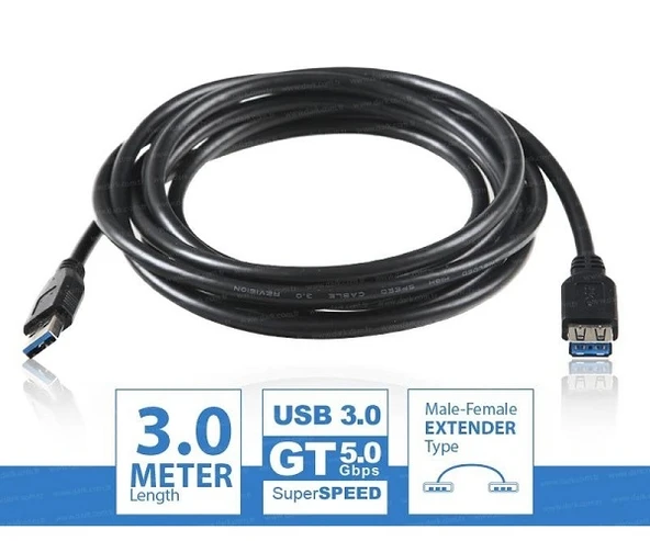 Dark DK-CB-USB3EXTL300 3Mt 3.0 USB3.0 Uzatma Kablosu A Tip - 2