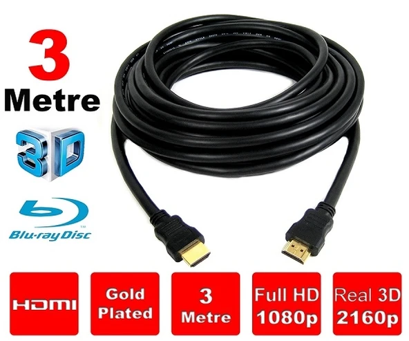 Codegen CPS30 3 Mt Altın Kaplama Uçlu Hdmi Kablo - 4