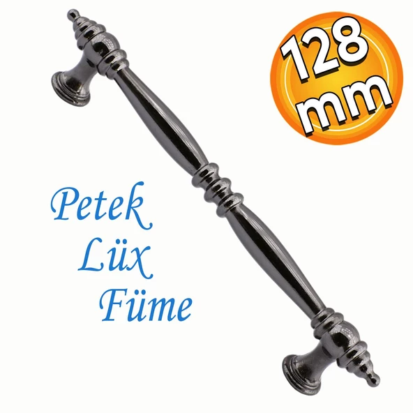 Petek Lüx Mutfak Mobilya Çekmece Dolabı Dolap Kapak Kulpu Kulbu Düz Metal Kulpları Kulpu Füme 128 Mm