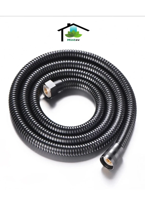 Wuvera Turbo Pervaneli 5 Fonksiyonlu Duş Başlığı 150 Cm Siyah Duş Hortumu Ve Mafsal Set - 5