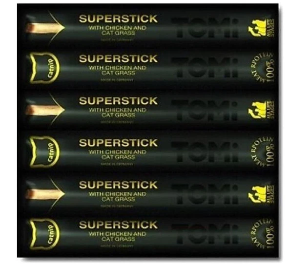 Tomi Stick Tavuklu ve Kedi Çimli Kedi Ödülü 6lı 3 Adet