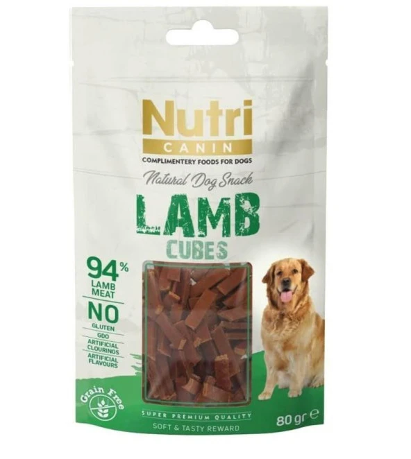 Nutri Canin Tahılsız Kuzulu Küp Köpek Ödül Maması 80 Gr