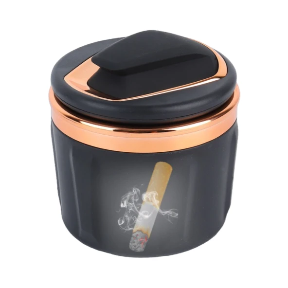 Işıklı küllük siyah-altın renkli / ICKU48 - Resim 2