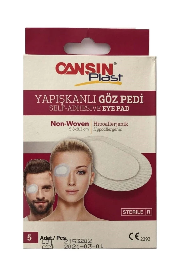 CANSIN Yapışkanlı Göz Pedi 5.8 X 8.3 Cm