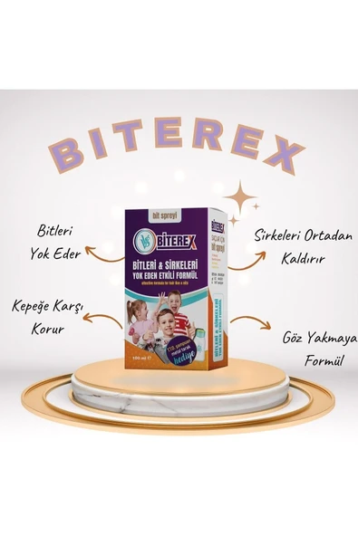 VVS Biterex Bit Spreyi 100 ml Tto Bit Şampuanı Çelik Tarak Hediyeli