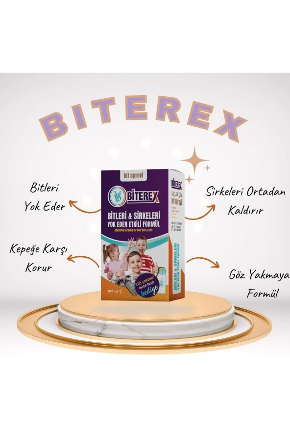 VVS VVS Biterex Bit Spreyi 100 Ml Tto Bit Şampuanı Çelik Tarak Hediyeli