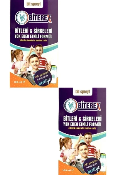 BİTEREX Vvs Bit Spreyi 100 ml Tto Bit Şampuanı Çelik Tarak X2