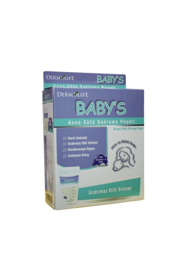 DENİZPHARMA DENİZPHARMA Babys Anne Sütü Saklama Poşeti (20 Adet) Dermolıfe BabyS