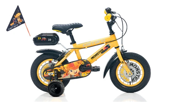 16J CARRARO MONSTER ÇOCUK BİSİKLETİ  - SARI GRİ SİYAH