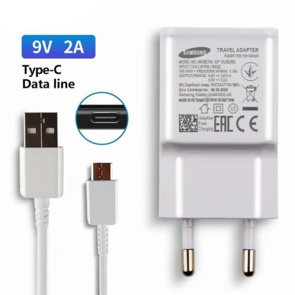 Samsung Orijinal EP-TA20EBE 15W 2A Hızlı Şarj Cihazı ve Type C Kablo - 3