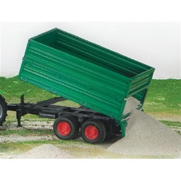 Bruder Büyük Oyuncak Yeşil Damperli Römork - 6
