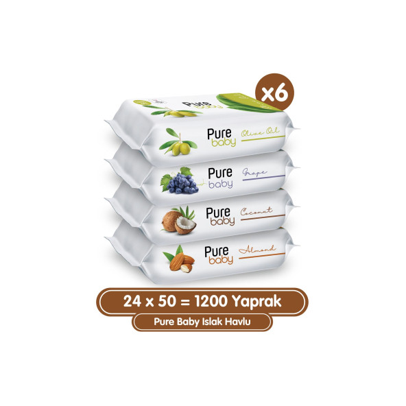Pure Baby Islak Havlu 24x50 (1200 Yaprak)