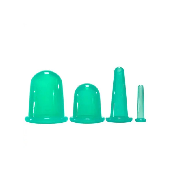 Silikon Selülit ve Yüz  Masaj Kupa Seti 4lü Yeşil Renk ürün görseli