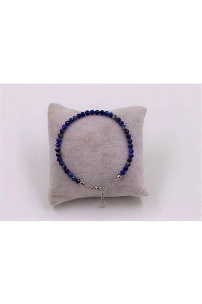 Lapis Lazuli Taşı 3-4 Mm Bileklik Faset Kesim (ZİNCİR UZATMALI)