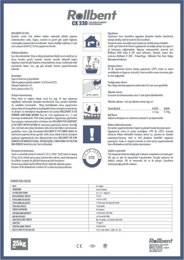 Seramik Fayans Karo Yapıştırıcı Gri 25 kg - 3