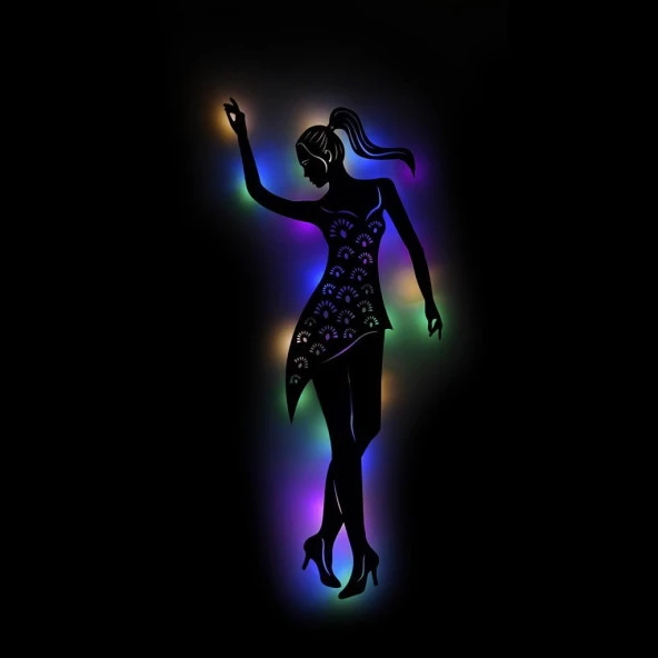 Veraart Işıklı Dans Temalı Tablo Helen Dekoratif Gece Lambası 85 cm