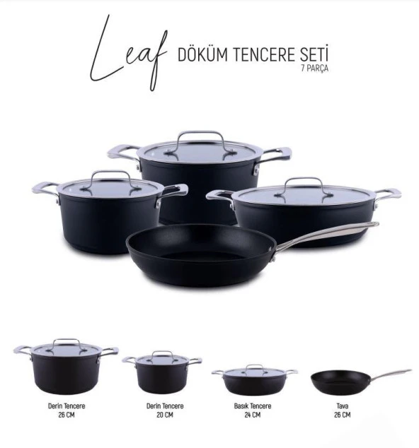 Arow Leaf Döküm 7 Prç Tencere Seti DC1.TR-4262