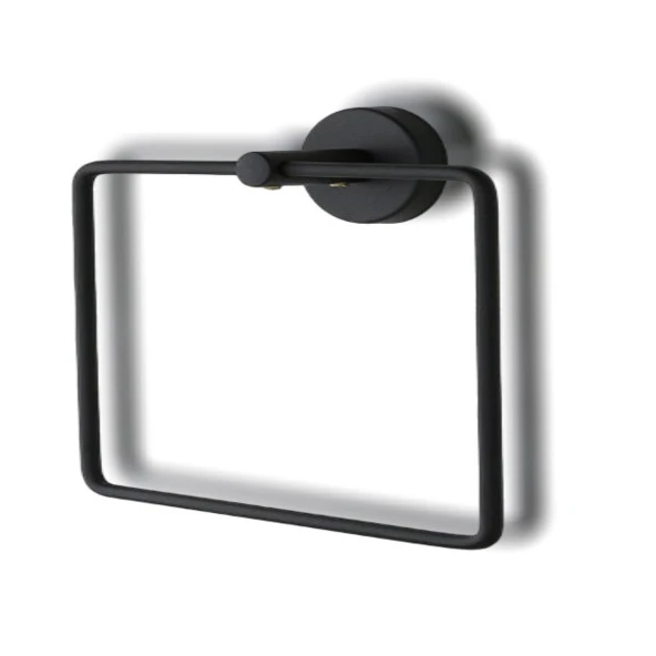 Kare Siyah Havluluk Lavabo Banyo Mutfak Aparat Standı Bez Havlu Askısı Paslanmaz Metal Vidalı - 4