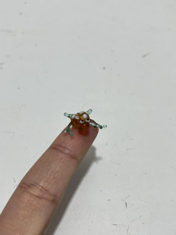 El Yapımı Mini Murano Cam Kurbağa Biblo A153-03 - Resim 5