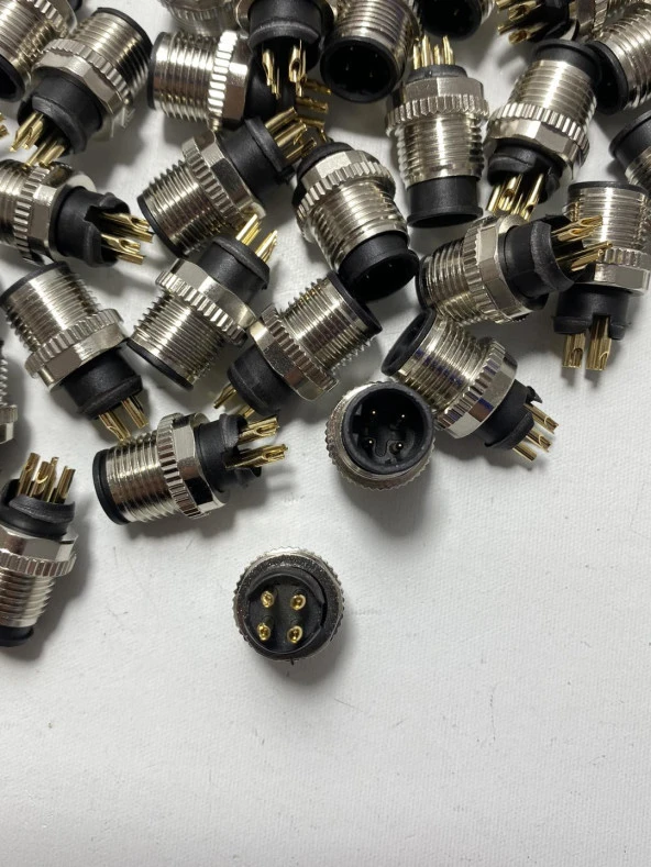 M12 4 Pin Dcode Erkek Konnektör Soketi 1 Adet - Resim 2
