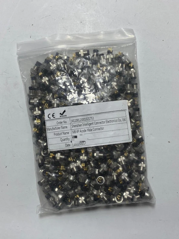 M8 4 Pin Acode Erkek Konnektör Soketi 1 Adet - Resim 4