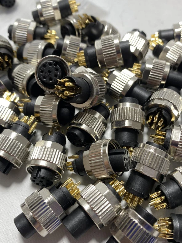 M12 8 Pin Acode Dişi Konnektör Soketi 1 Adet - Resim 3