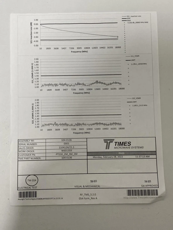 Times Microwave System PhaseTrack Kablo PT210/2M/SM/SM 2 Metre - 6