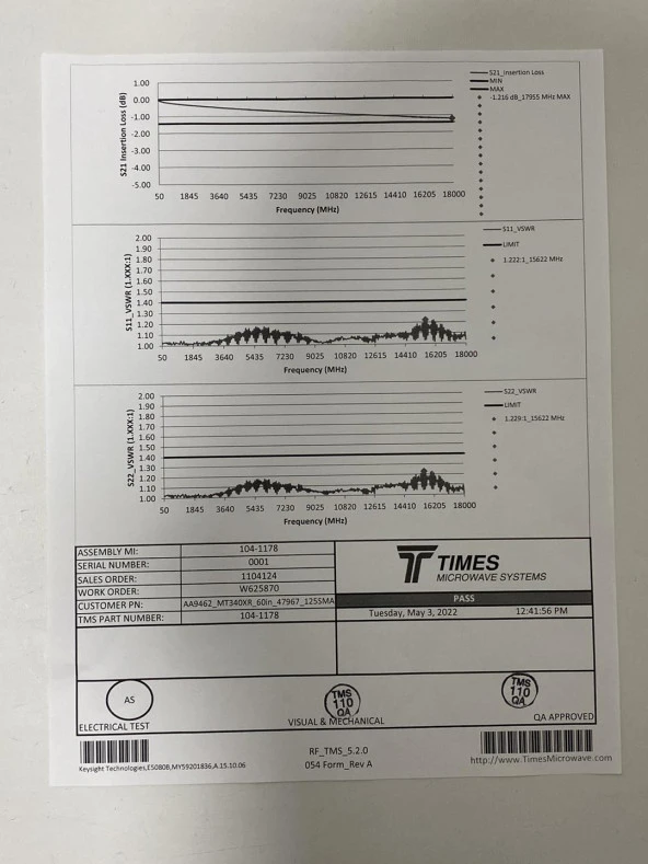 Times Microwave System Kablo AA9462_MT340XR_60in_47967_125SMA 60inç - 10